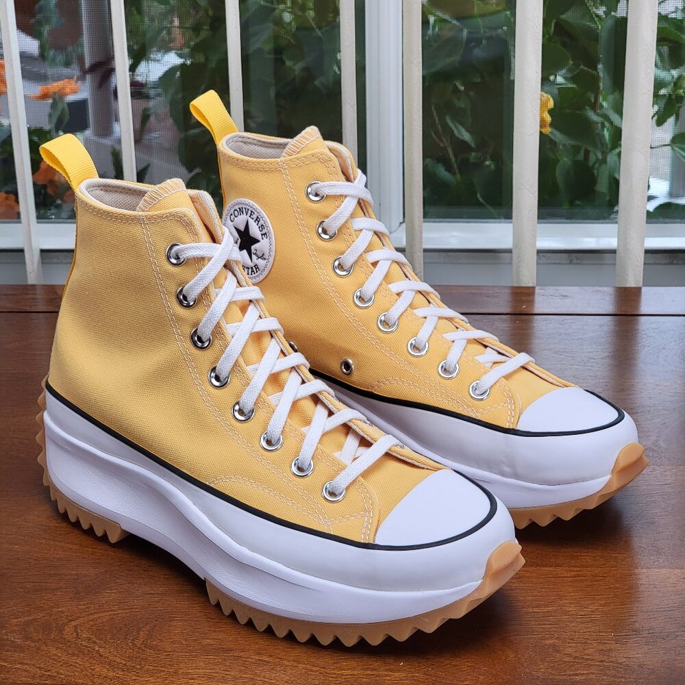 Converse Women's Run Star Hike Hi Canvas 172361C Citron Zest/White Multi Sizes
